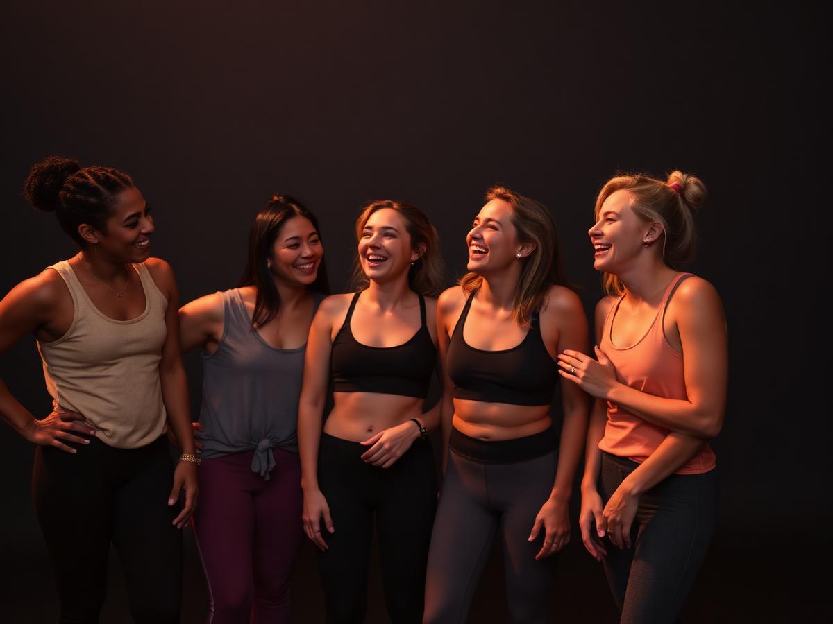Friends laughing together after a movement class
